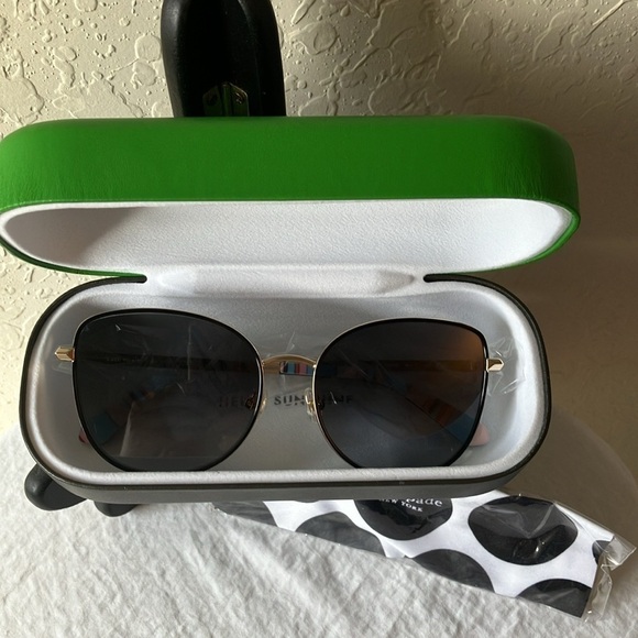 Kate Spade: Maryam Gold Tone Wire Frame sunglasses- Gray Gradient